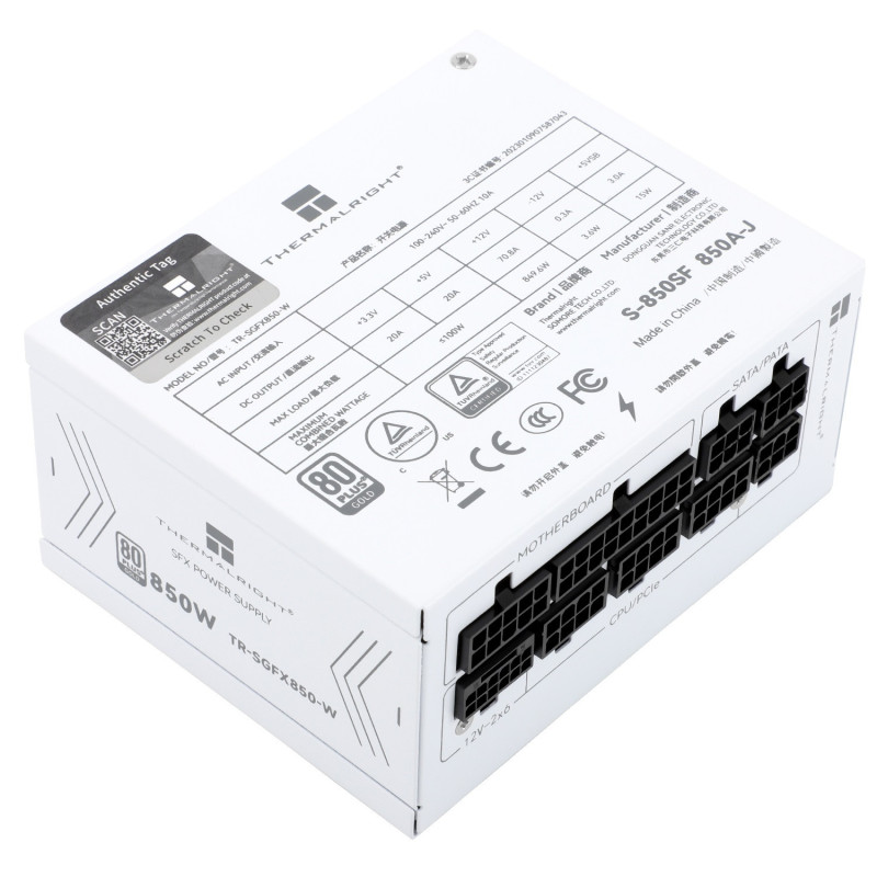 Zasilacz modularny biały SFX 80 Plus Gold 850W Thermalright TR-SGFX 850W