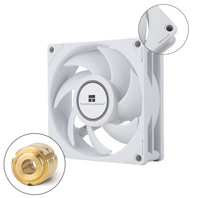 Wentylator biały Thermalright TL-B8W 80x80x25 4 PIN PWM 2200 RPM 24 dBA