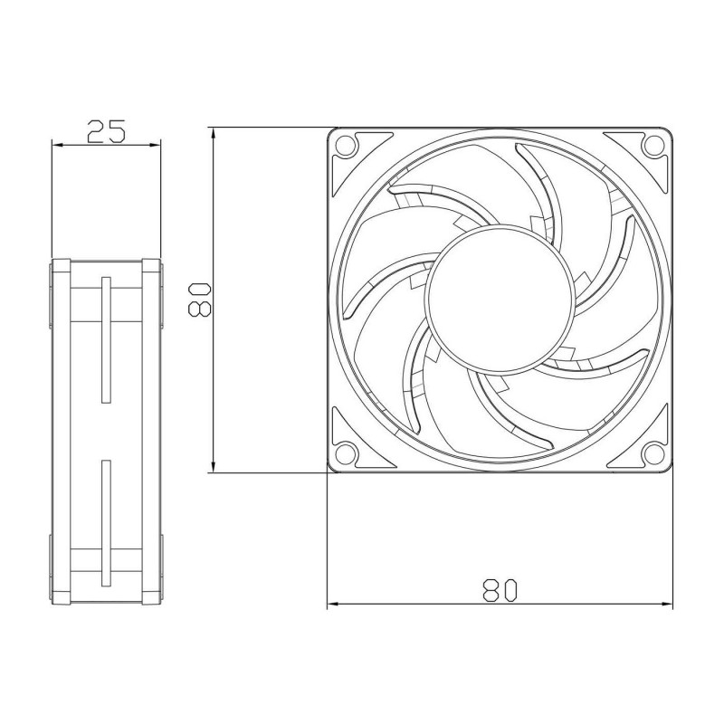 Wentylator biały Thermalright TL-B8W 80x80x25 4 PIN PWM 2200 RPM 24 dBA