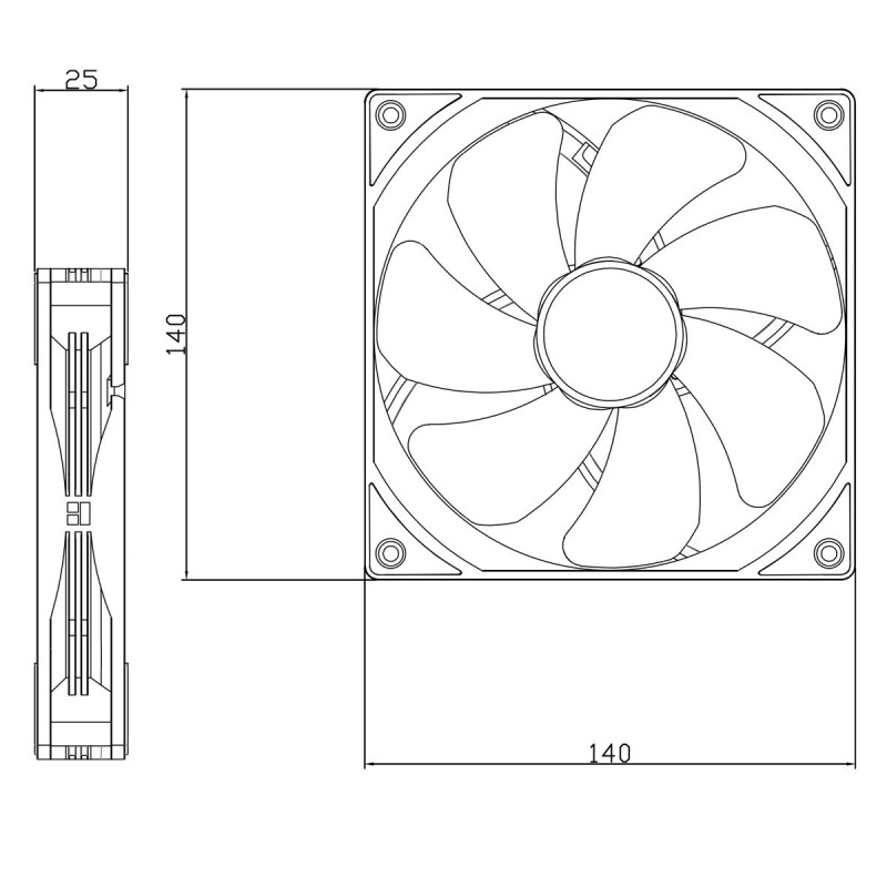 Wentylator Thermalright TL-C14C 140x140x25 4 PIN PWM S-FDB 1500 RPM 26.4dBA