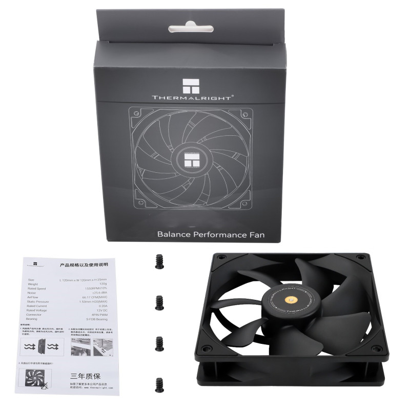 Wentylator Thermalright TL-E12B V3 120x120x25 PWM 2000 RPM 27,7 dBA