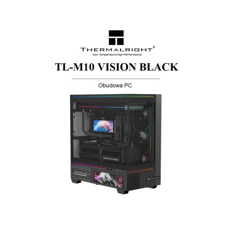 Obudowa Thermalright TL-M10 VISION Czarna Micro ATX Midi TOWER ekran 9.16