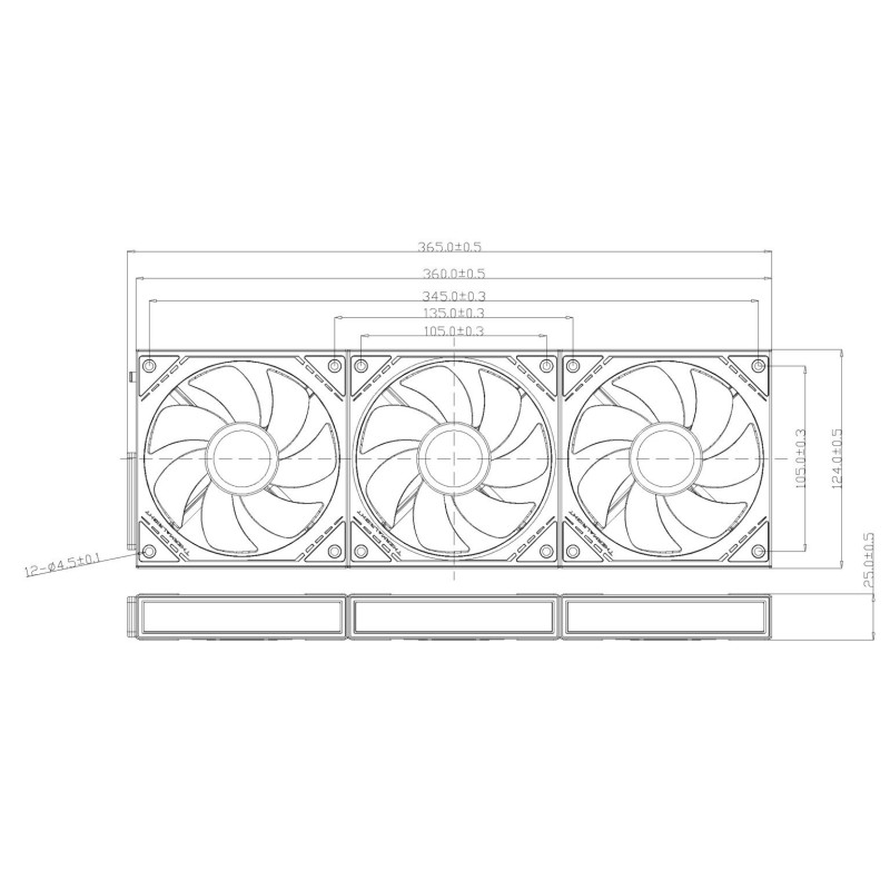 Zestaw 3 wentylatorów reverse Thermalright TL-M12QR-S 120 mm 23,2dBA ARGB