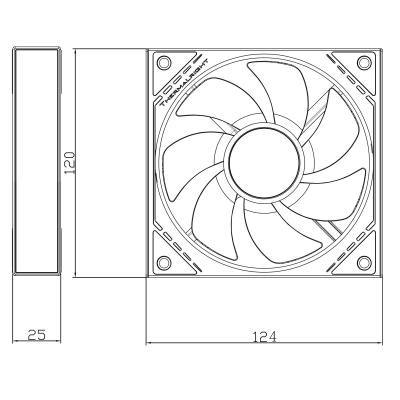 Wentylator Thermalright TL-M12W-S 124x120x25 ARGB PWM biały 1500RPM 23.2dBA