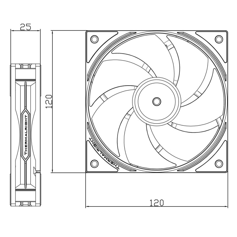 Wentylator Thermalright TL-P12 120x120x25 4 PIN PWM 1500 RPM 22,1 dBA