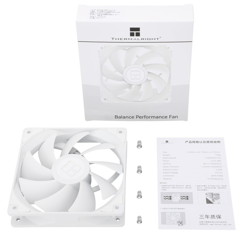 Wentylator mały Thermalright biały TL-P9W 92x92x25 PWM 2200 RPM 23,85 dBA