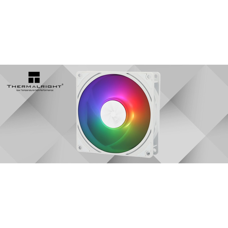 Wentylator biały mały Thermalright TL-P9W-S 92x92x25 ARGB 4 PIN PWM 2200RPM