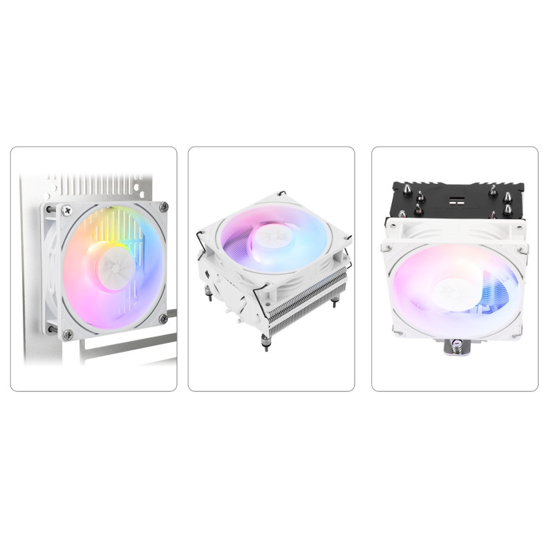 Wentylator biały mały Thermalright TL-P9W-S 92x92x25 ARGB 4 PIN PWM 2200RPM